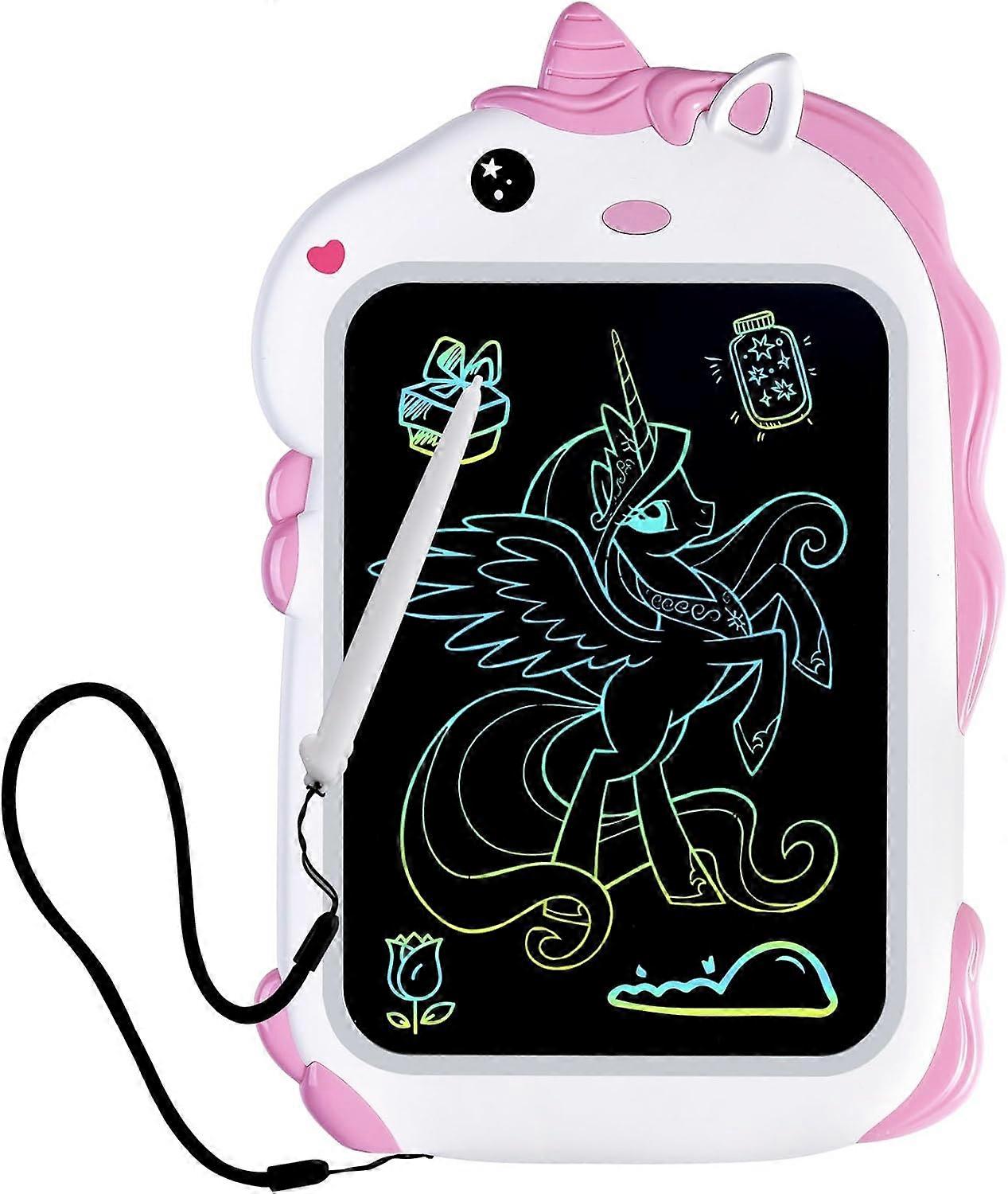 يونيكورن تويز هدايا للفتيات ، رسم لوحة خربش للأطفال ، قرص كتابة LCD 8.5 بوصة تعلم ألعاب الأطفال الصغار ل 1 2 3 4 5 6 7 8 سنوات من العمر
