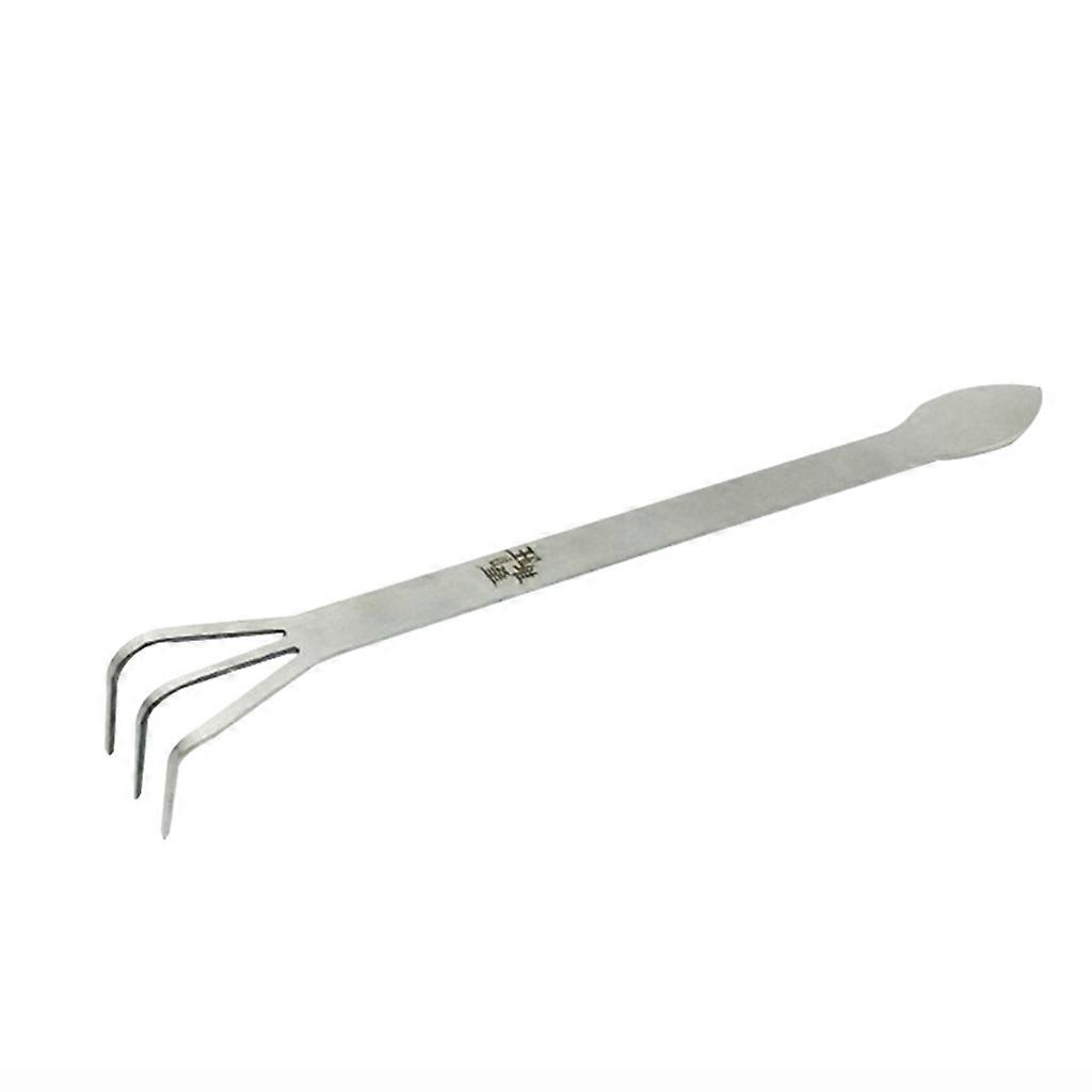 Espátula de ancinho de raiz de jardinagem de aço inoxidável 9,6 polegadas de comprimento Prong Bonsai Tools