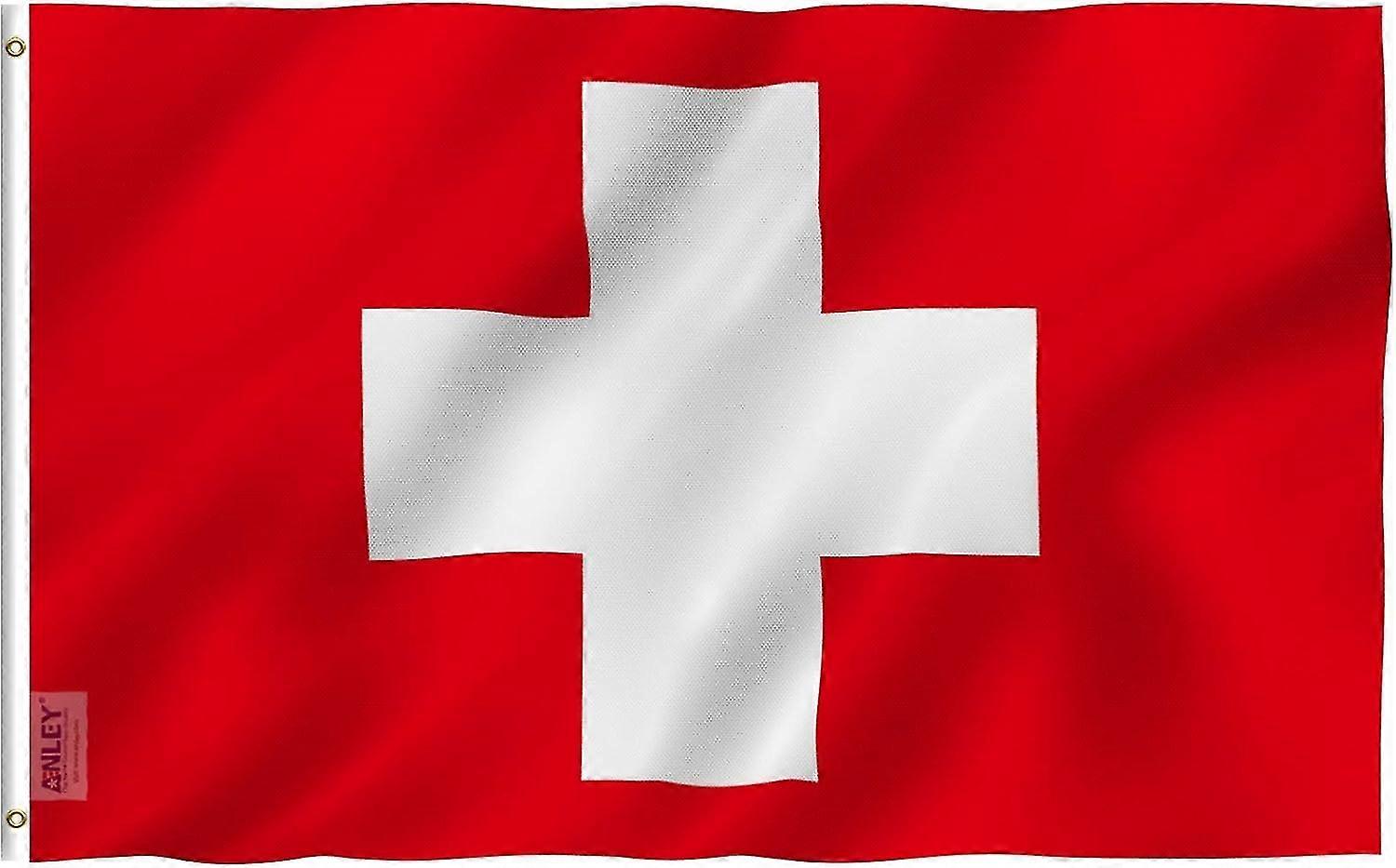 Fly Breeze 3x5 Foot Switzerland Flag - Vivid Color and Fade Proof - Canvas Header and Double Stitche