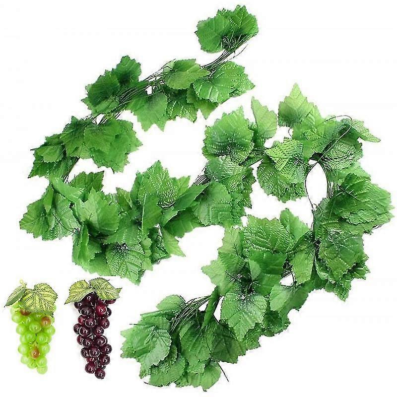 12 Strands Artificial Fake Grape Vines With 2 Strings Grapes, Wedding Home Decor