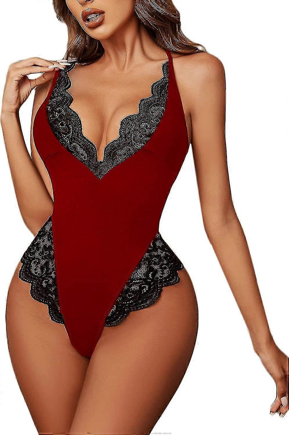Kvinnor Underkläder Set Spets Bralette och Panty Set Strappy Spets Underkläder S-3XL