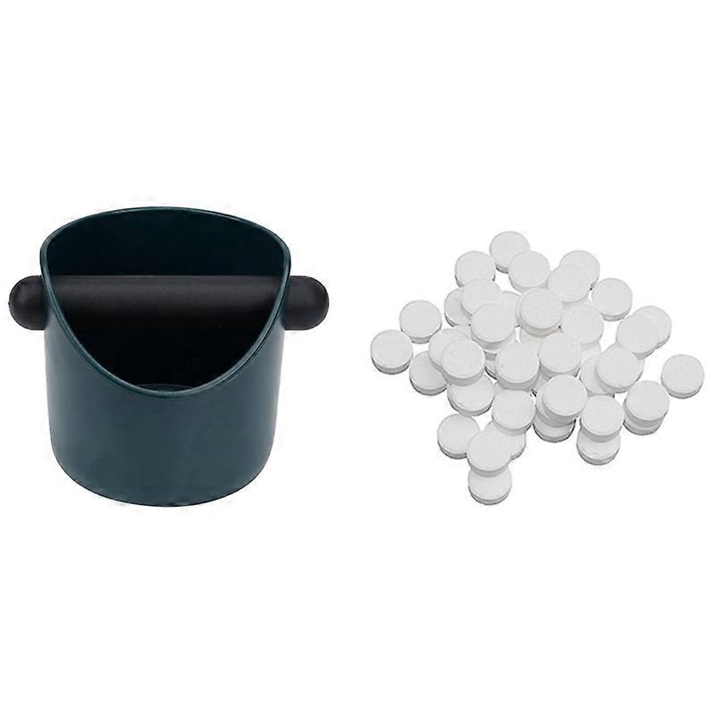 1x Espresso Knock Box with Detachable Knock & 50Pcs Coffee Machines Cleaning Effervescent Tablets