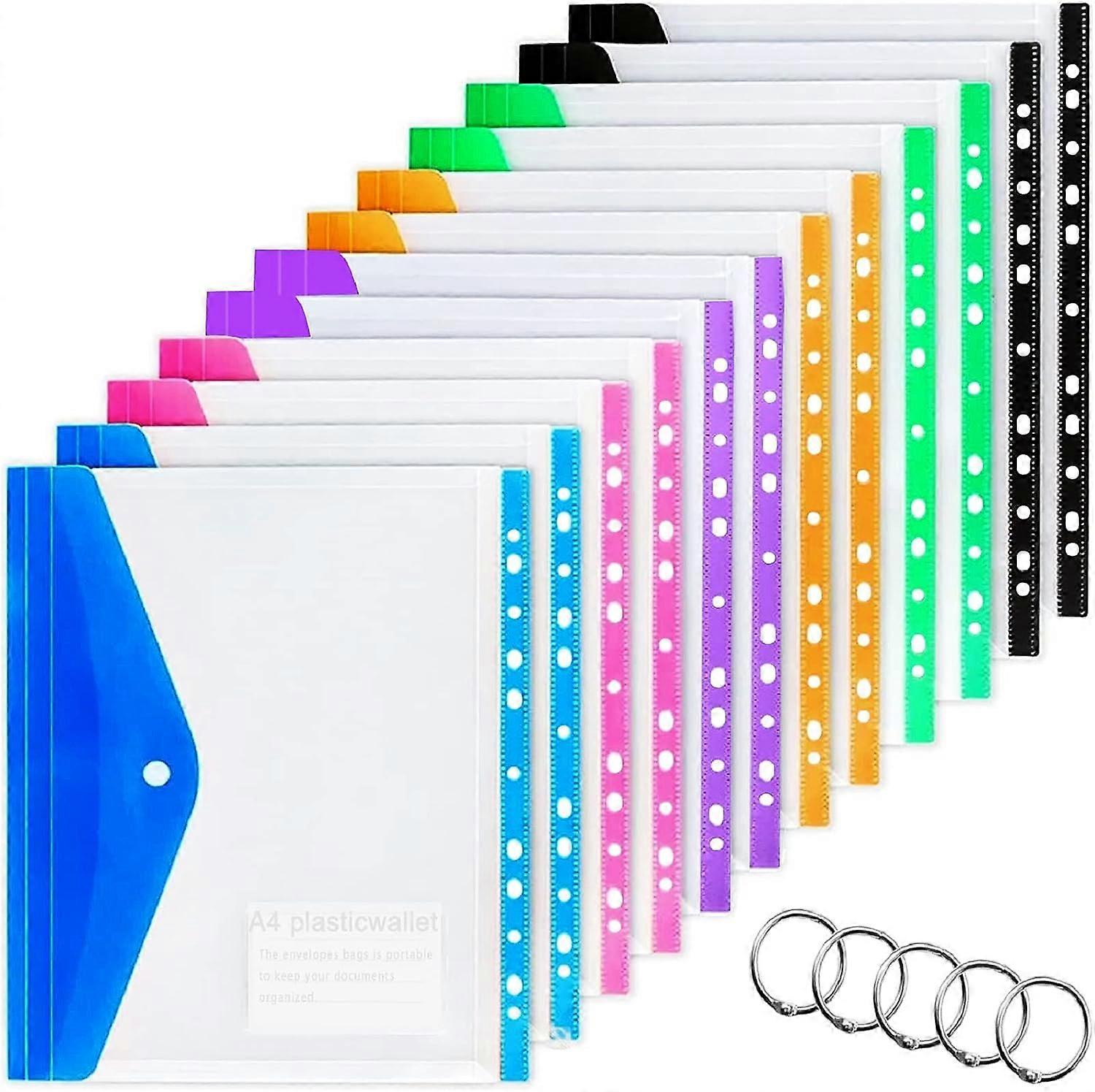 Punch pocket file A4 file storage box folder divider plastic file divider folder box stationery set