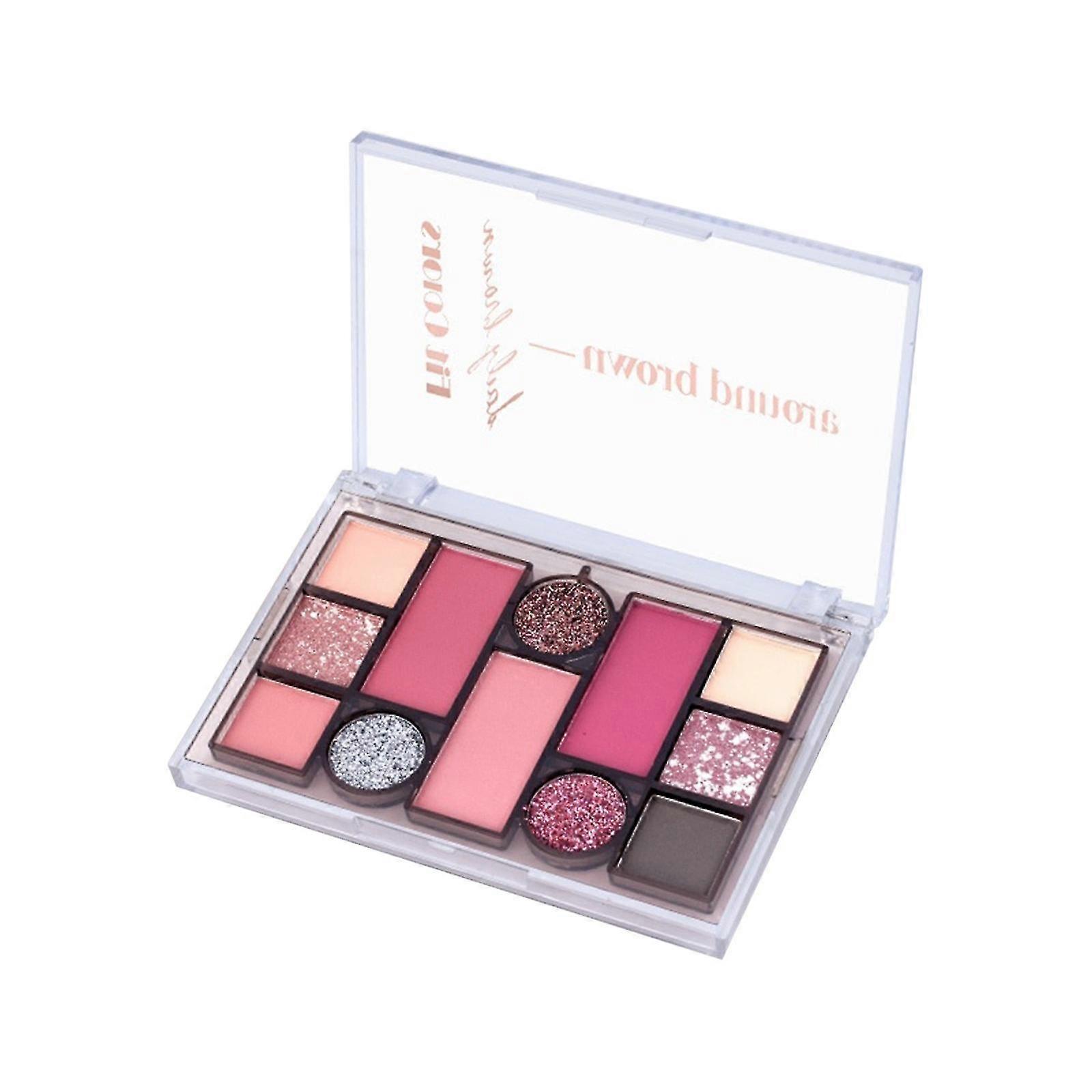 Eyeshadow Palette 12-color Face Makeup Matte Pearlescent Earth Color Blush Brow Powder Eyeshadow