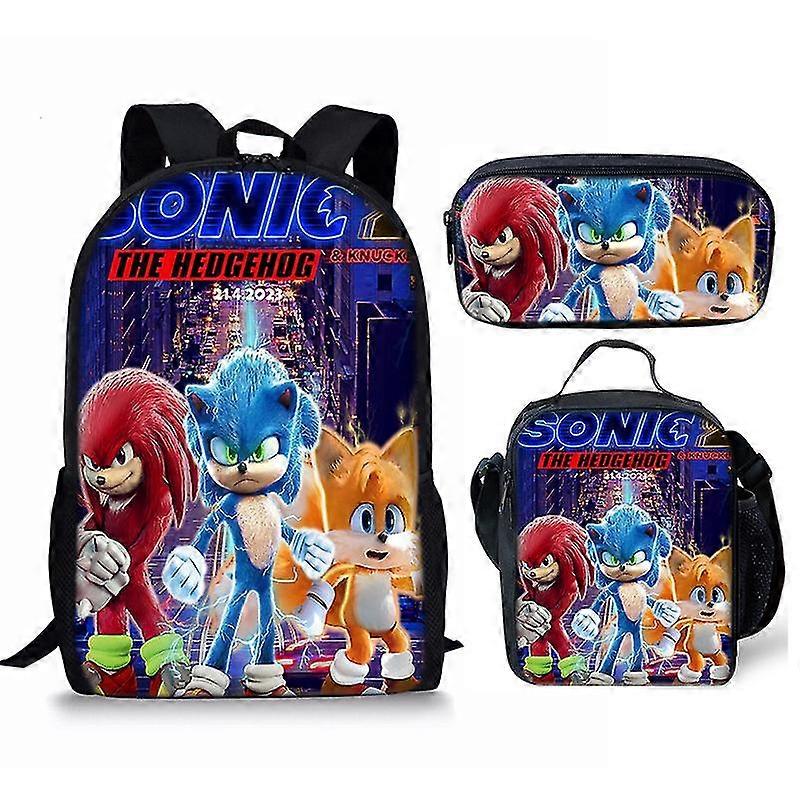 Sonic2 Baskılı Okul Çantası Çocuk Sırt Çantası Veya Satchel Veya Kalem Çantası Veya Üç Parçalı Set