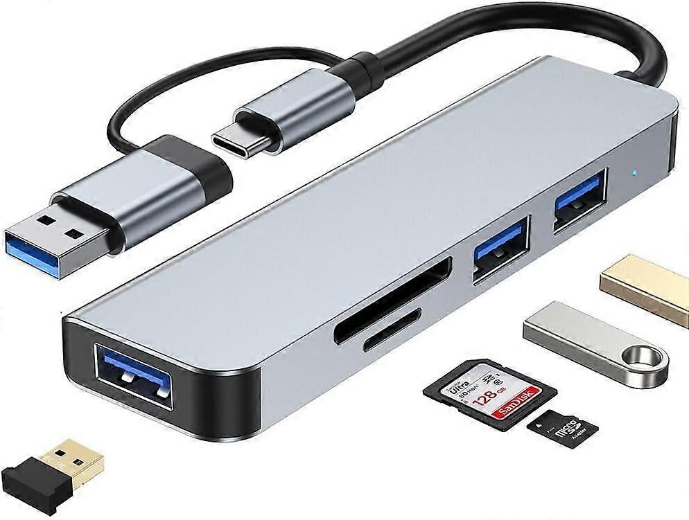 USB 3.0 Hub with SD/TF Card Reader, 5 in 1 USB Data Hub USB Splitter