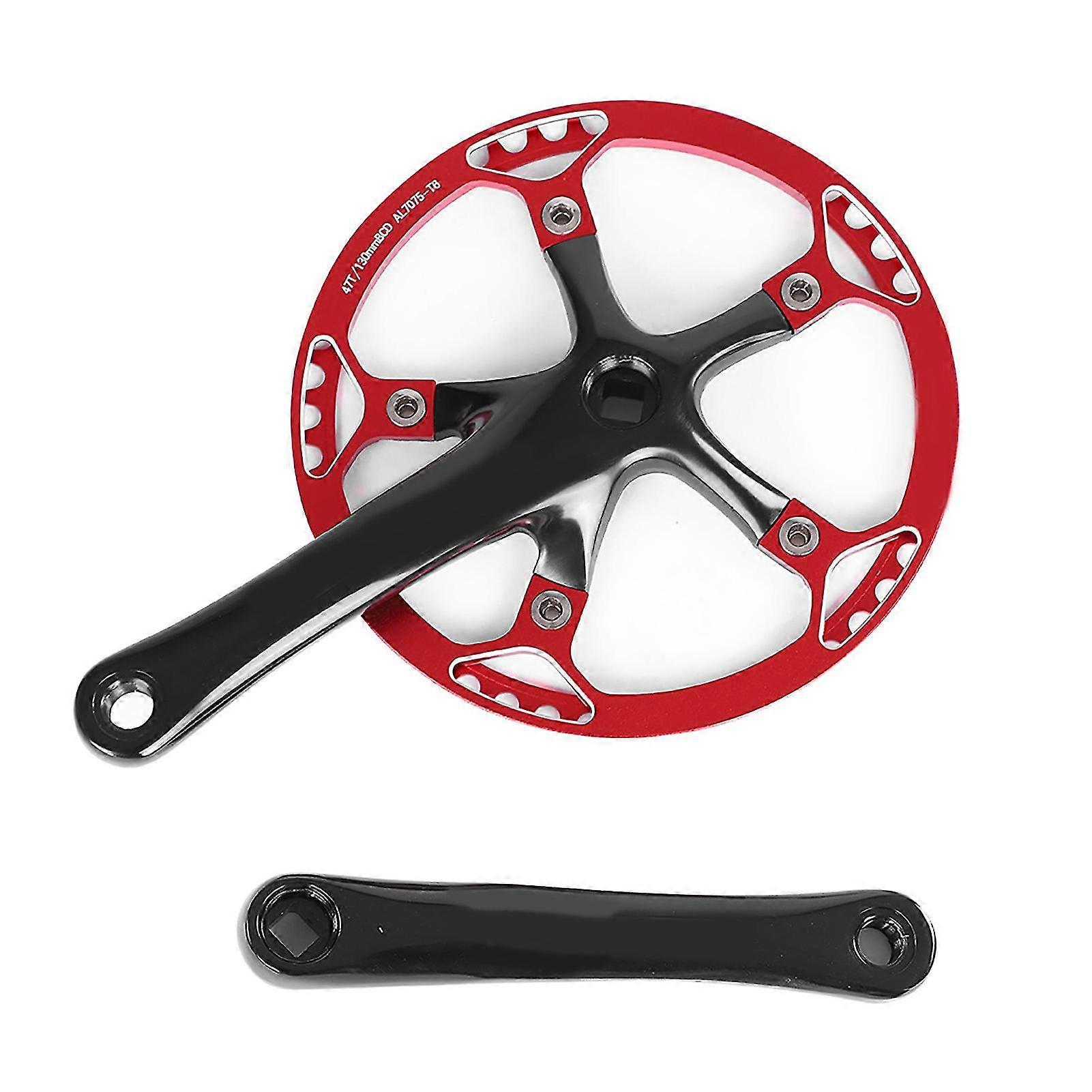 Meijun Bike Crankset 170mm 45T/47T Bicycle Chain Ring Set (Black/Red)