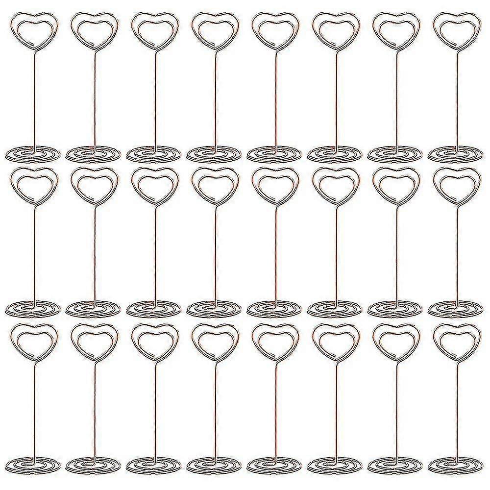 24pcs Place Card Holders Heart Shape Table Number Stands Table Number Holders For Party Clips, Gold s202412246517