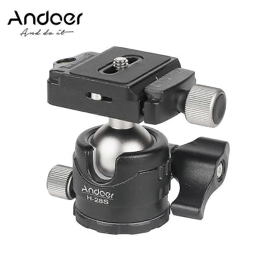 Andoer H28S Mini Ball Head 360 Degree Panoramic Low Profile Tabletop Head Monopod Tripod Ballhead Mo