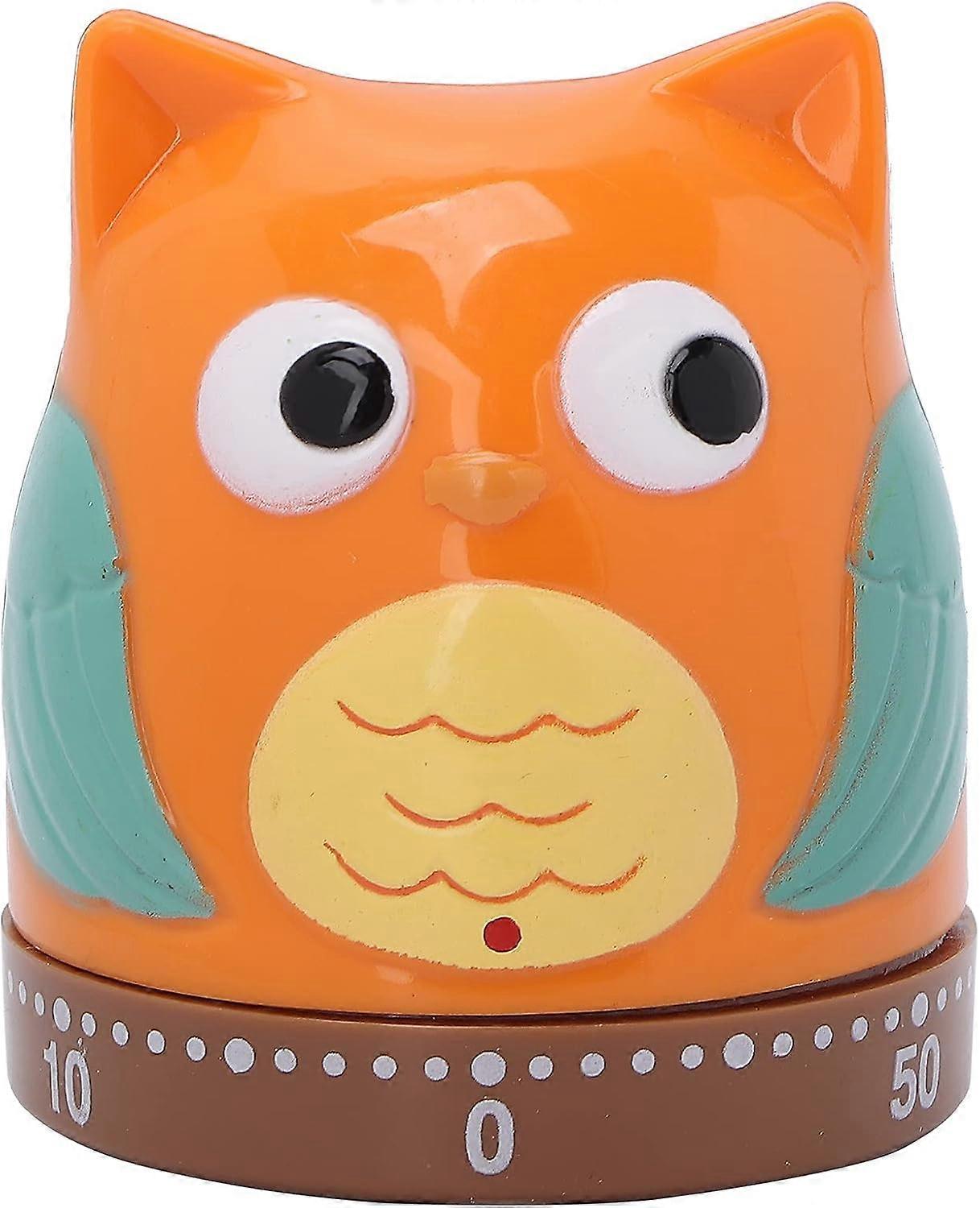 1 PCS Owl Rotating Timer Cartoon Cute 60 Minutes Wind Up Timer Mechanical Rotating Count Down Timer For Homes, Beauty Salons, Kitchens, Schools, Gym