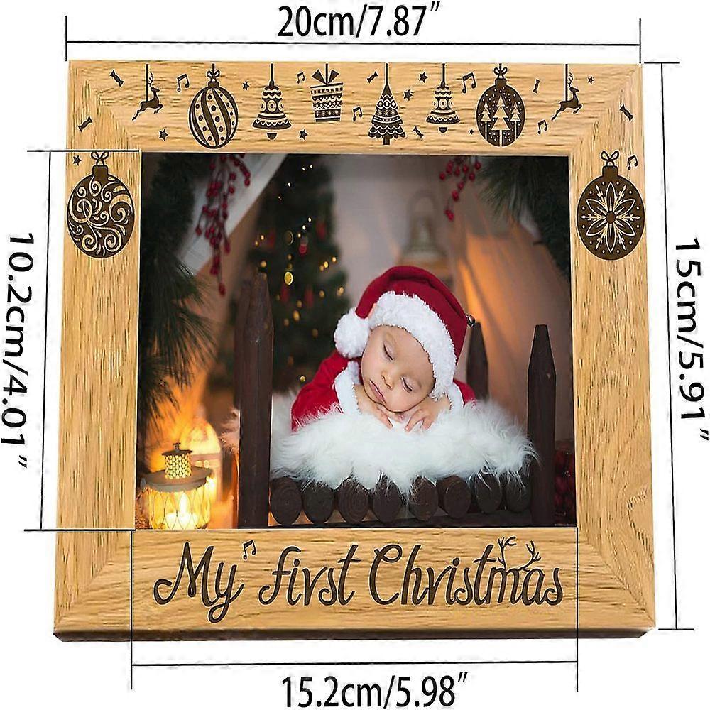 Natural Wood Photo Frames for Tabletop Display Photo Frame Rectangle Peru Christmas Themed Pattern 152x102mm