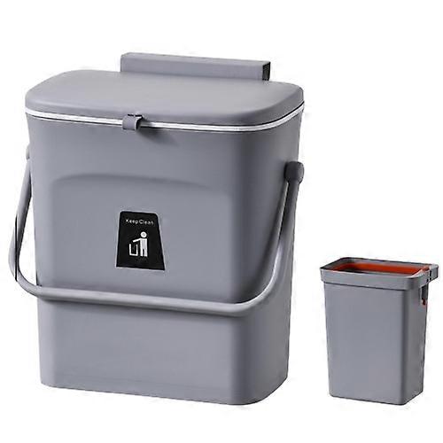 Household Kitchen Wall Hanging Trash Bin Cabinet Hanging Storage Box Portable Double Bucket Sorted Box with Inner Bucket for Wet Garbage