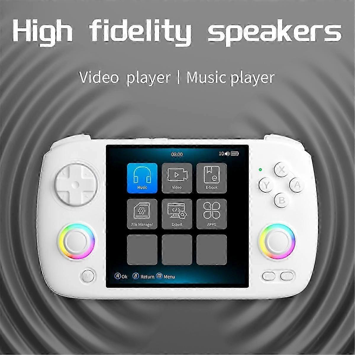 Rg Cubexx Retro Handheld Games Console 32g + 256g Rgb Joystick Video Gaming Player Suporte Wifi Bluetooth Branco