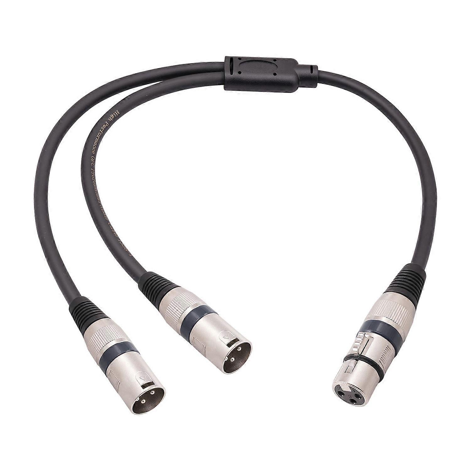XLR Y-Splitter Cable XLR Male to Dual XLR Female Y-Splitter 3Pin Balanced Microphone Cable for