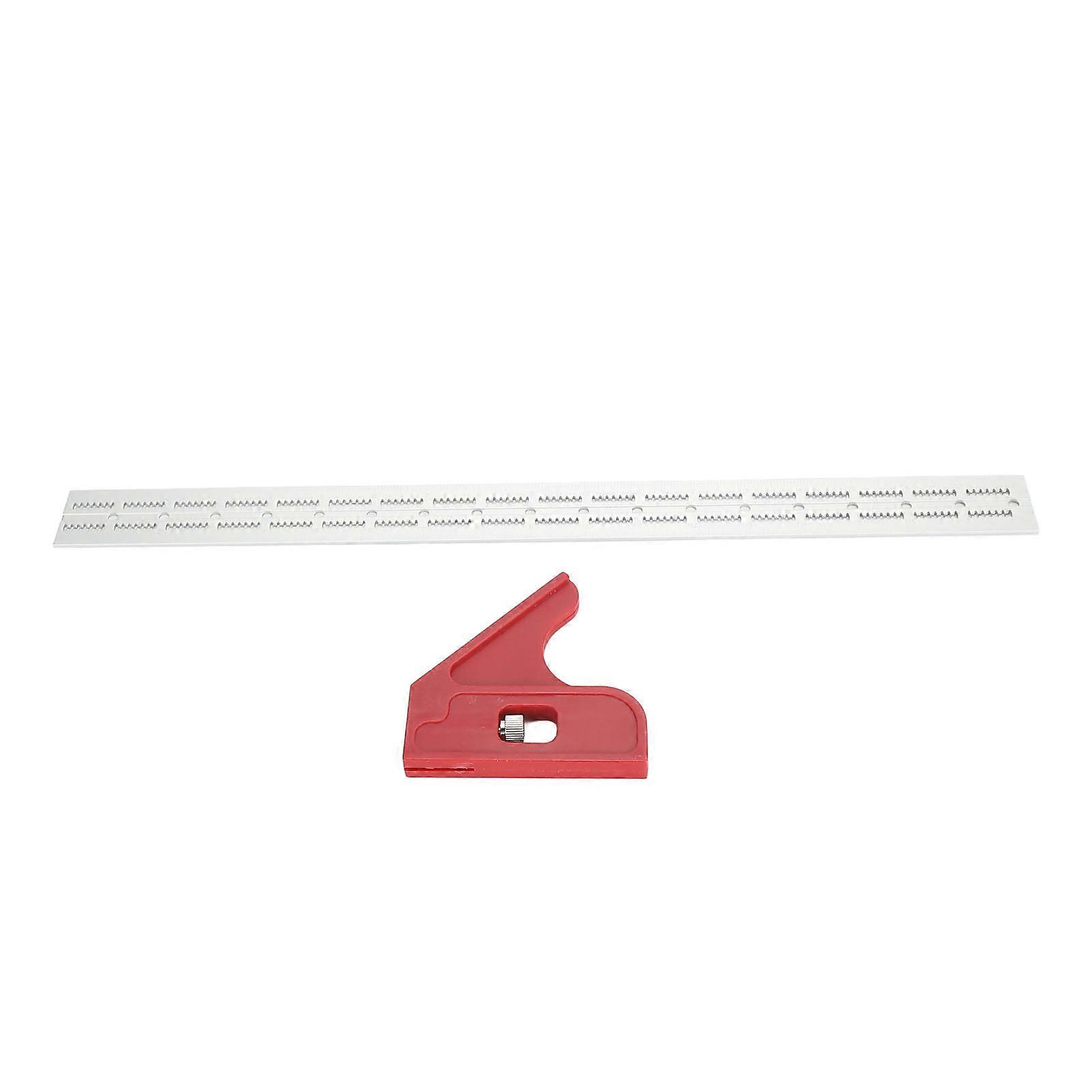 18 Inch Woodworking Edge Ruler with Fixator Serrated Design Angle Measuring and Scribing Layout Tool 45 Degree Angle