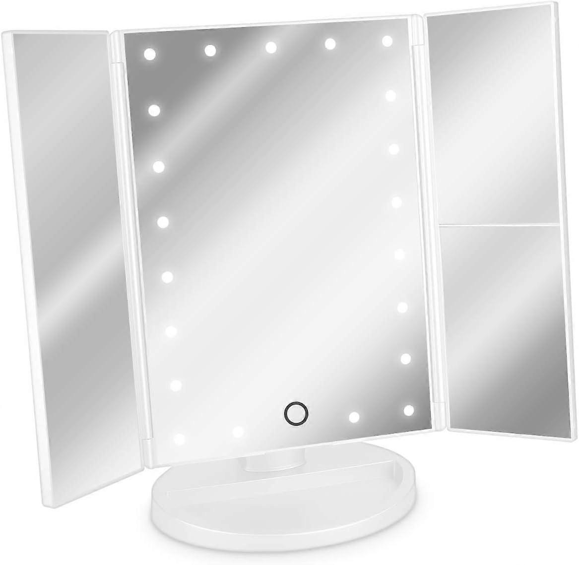 LED light mirror, cosmetic mirror, foldable standing mirror - illuminated