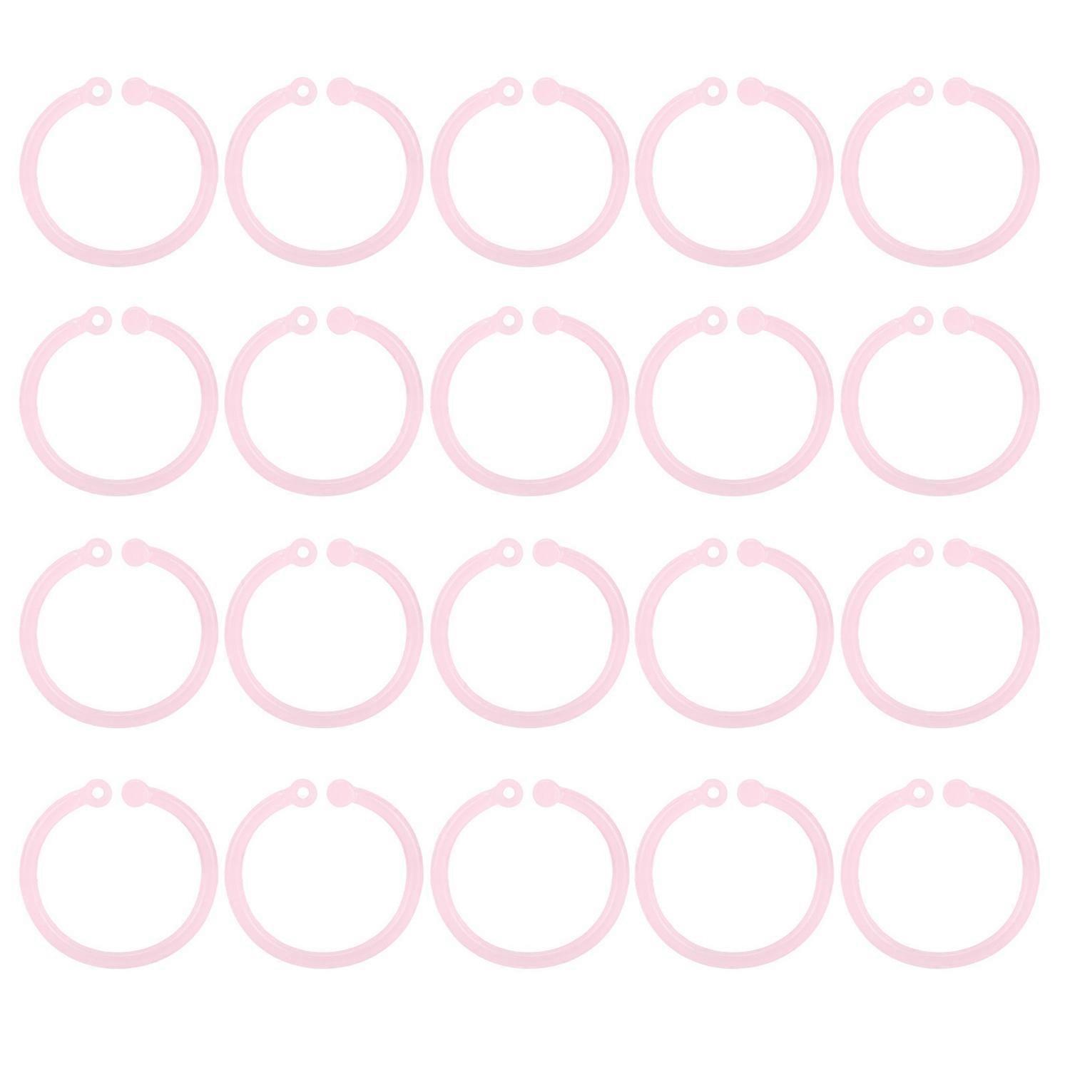 20pcs Plastic Rings Transparent Flexible Loose Leaf Book Binder Rings for School Home Office Cards D