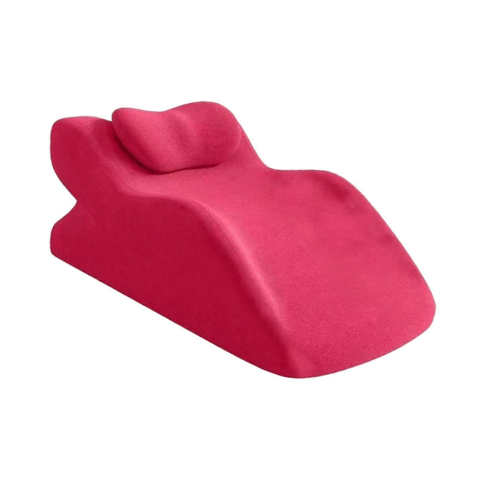 Neck Pillow Practical Washable Cover Bed Wedge for Relaxing Sleeping Reading red