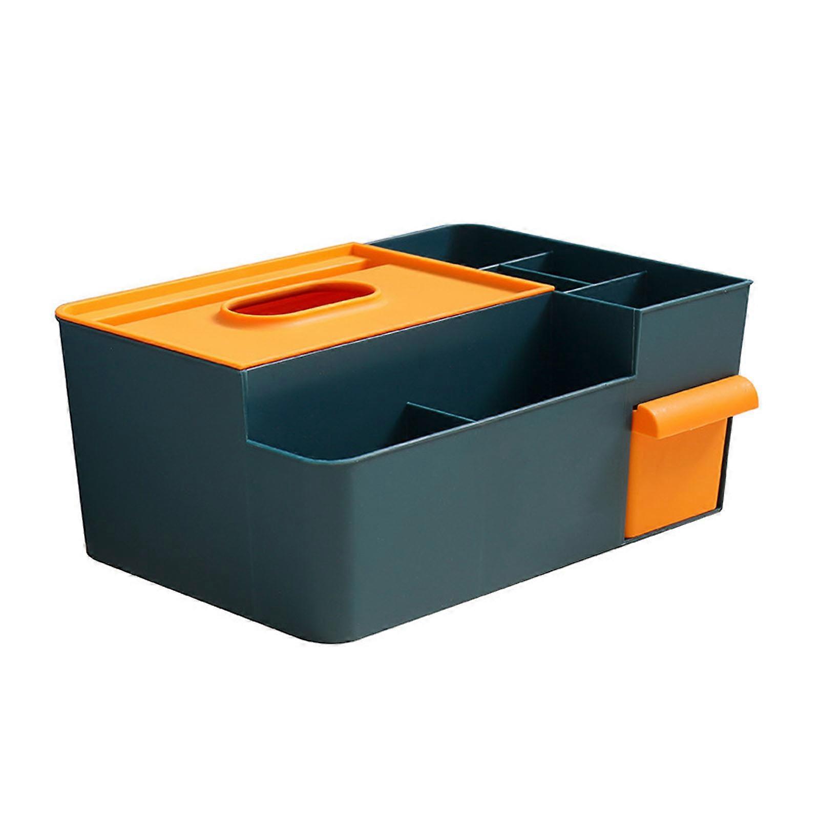 Multi Functional Tissue Box Cover Rectangle Decorative Remote Control Holder Tissue Dispenser Organizer for Office Bathroom