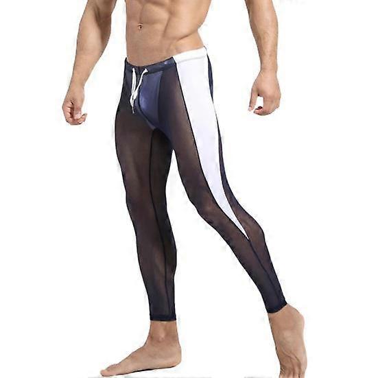 Sport Mesh Pants Ultra-thin Soft Breathable Elastic See-through Drawstring Waist Solid Color Skinny Training Sports Cycling Sweatpants Long