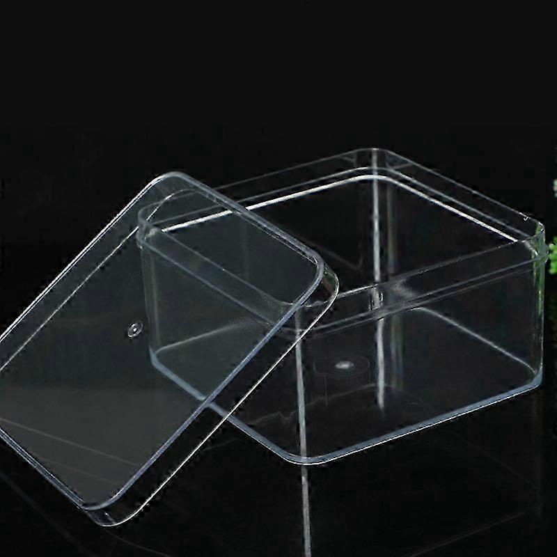 520ML Clear Plastic Box with Lid Square Organizers 10.5*10.5*5.8cm Stackable Storage Box for Gift