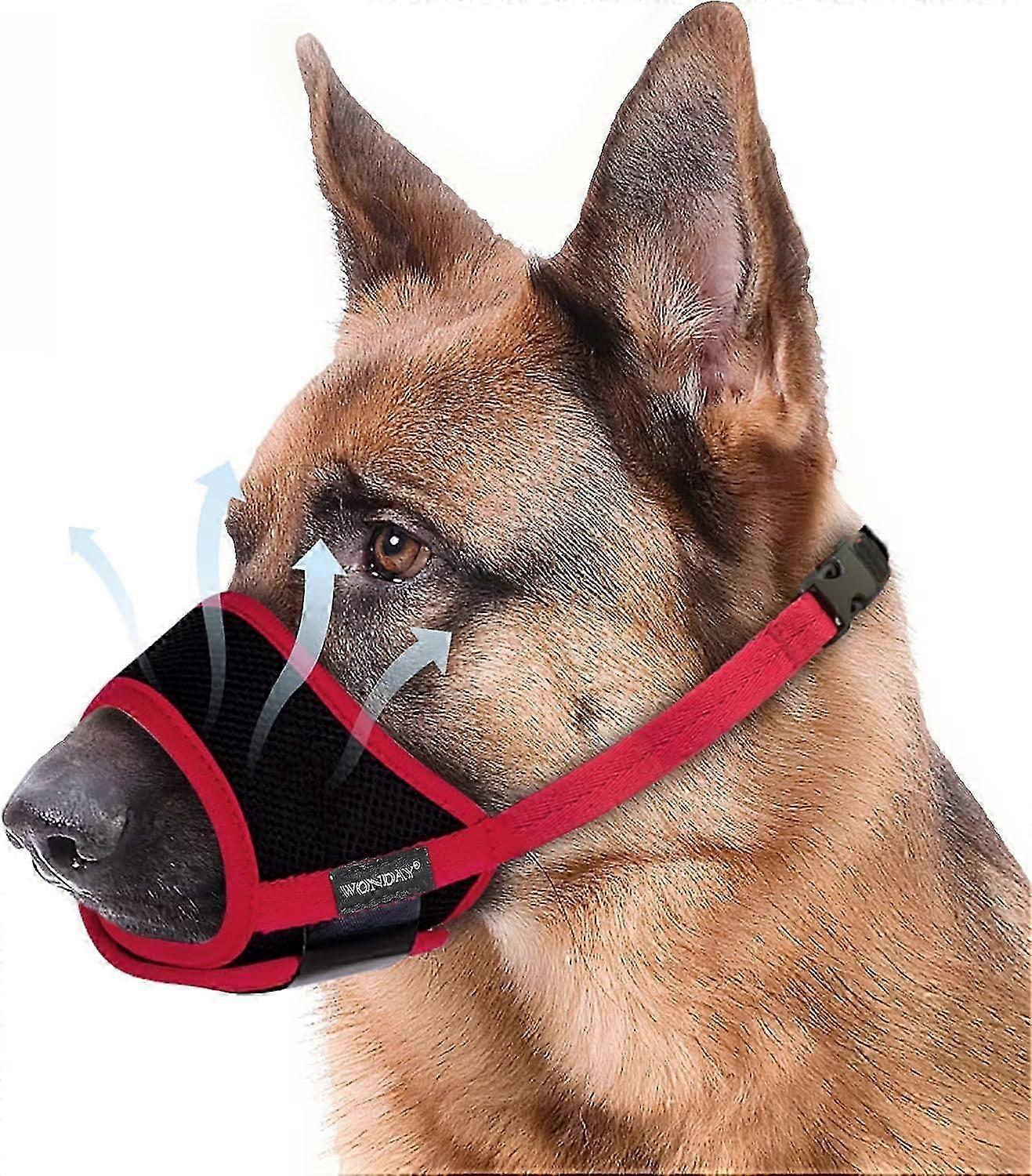 Dog Muzzle for Small Medium Large Dogs, Dog Muzzles for Biting Barking and Chewing Puppy Muzzle Nylon Soft Mesh Breathable Adjustable Loop Muzzle Anti
