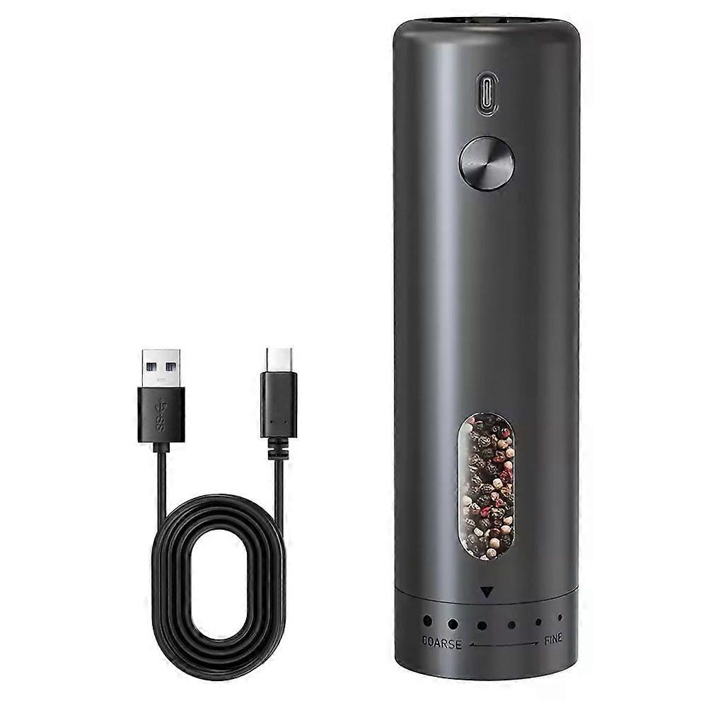 Pepper Grinder, Electric Salt and Pepper Mill Grinder, Adjustable Coarseness,with LED Light,One Hand Automatic Operation