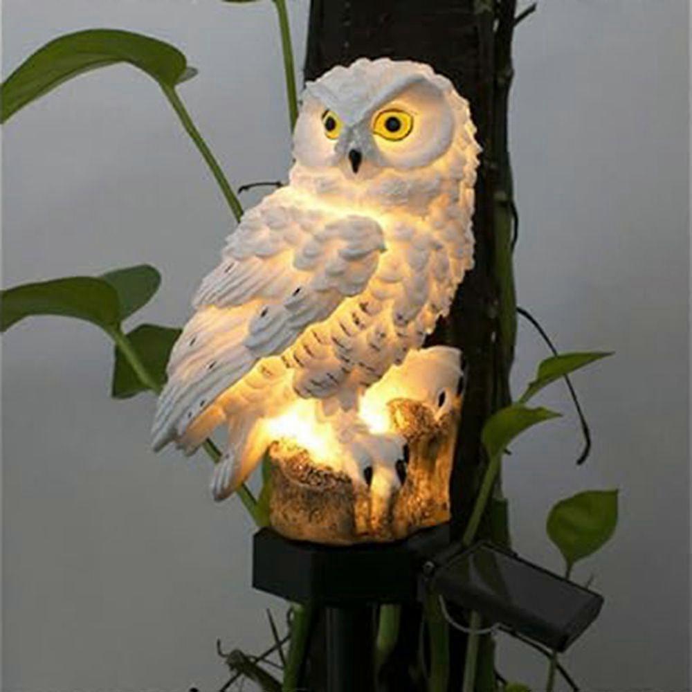 Zonne-Dier Gazon Lamp-Witte Uil Model