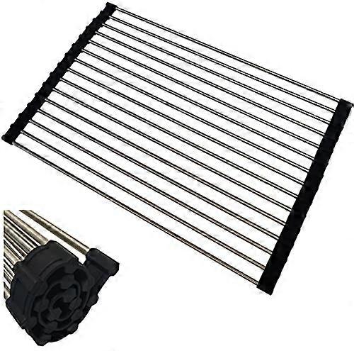 Portable Stainless Steel Roll - up Dish Drying Rack for Kitchen Counter