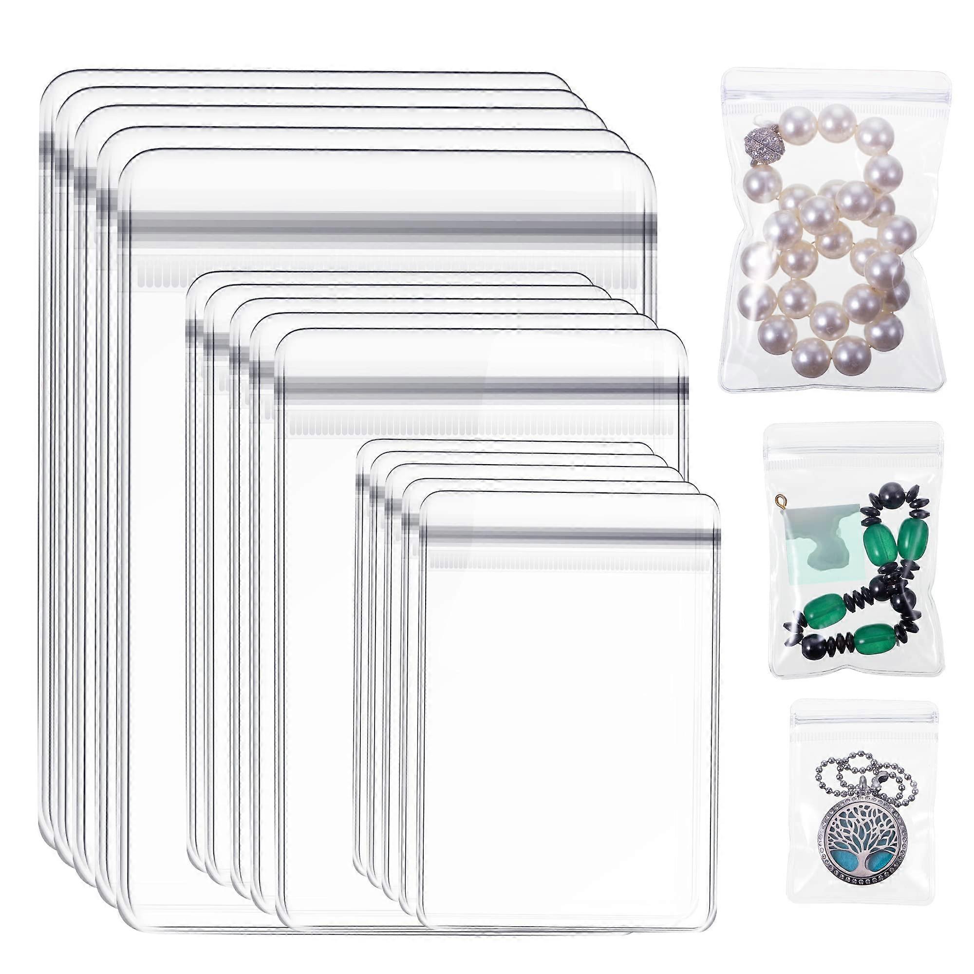 240 Pieces of Transparent PVC Rust - proof Zipper Bags in Sizes 2×2.8/2.8×4/3.5×5 inches