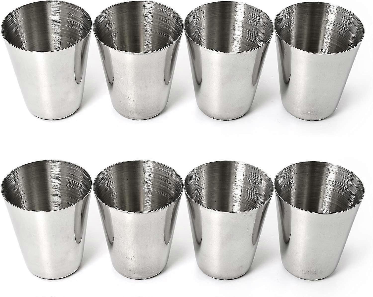 8 قطع أكواب شوت مع حامل أكواب، أكواب مسكر من الفولاذ المقاوم للصدأ، 30 مل