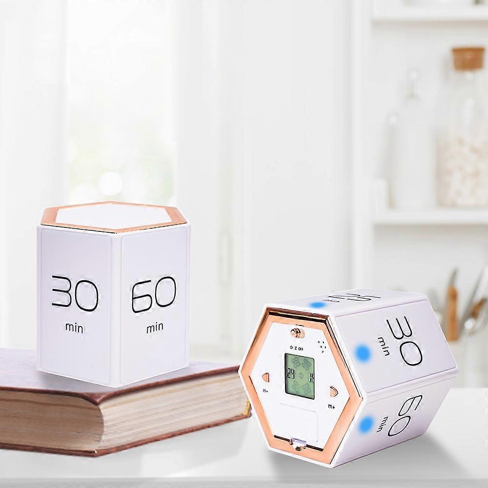 Multi-Hexagon Cube Timer Gravity Sensor Digital Timer with LED Screen Sound Alarm Silent Operation 1