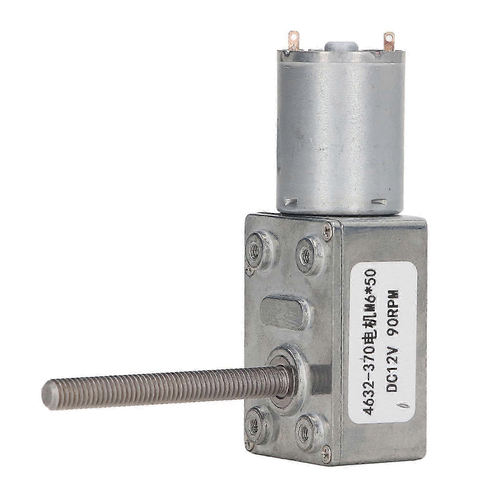 Worm Gear Motor Self Locking Function M6 Head Rotating Shaft Thread Speed Reduction DC Geared Motor DC12V 90RPM