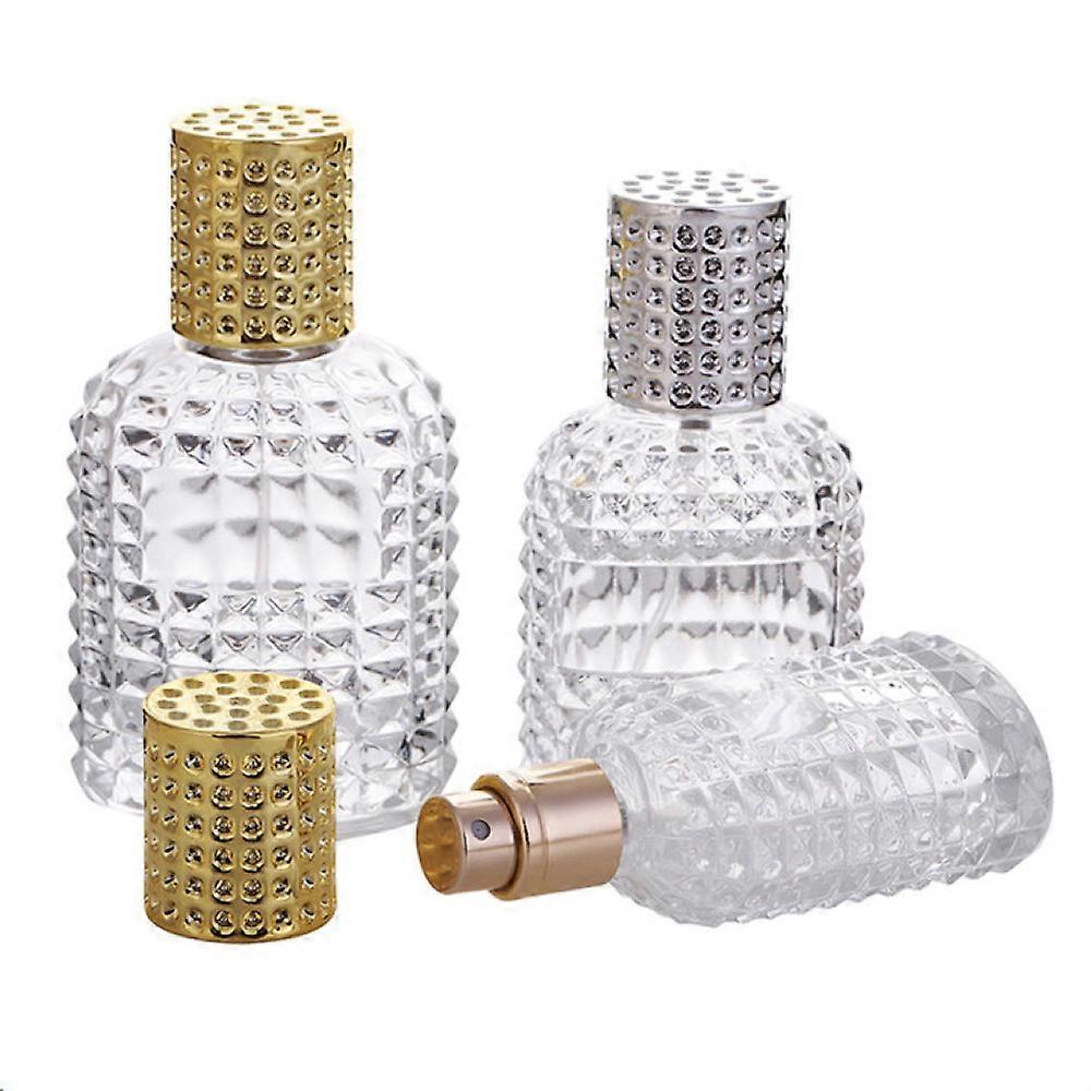 2 Pcs Perfume Refillable Bottle Atomizer Crystal Glass Art Empty Perfume Bottle