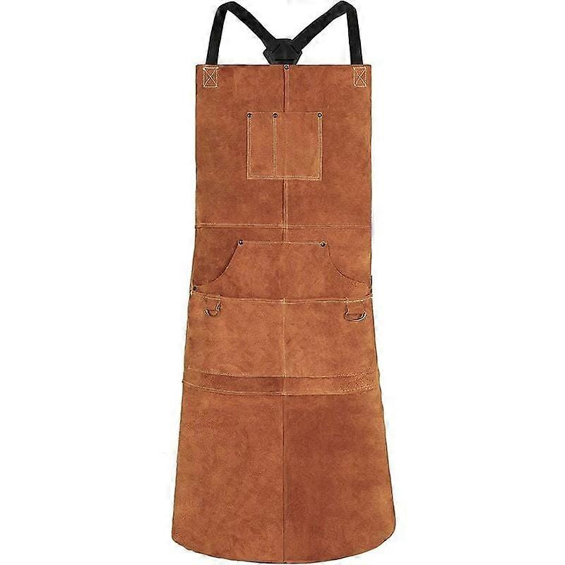 Vintage Style Full Grain Leather Apron, Handstitched with Heat Resistant Thread, Multipurpose Use for Welding, Household, Work Tasks, Tool Apron,