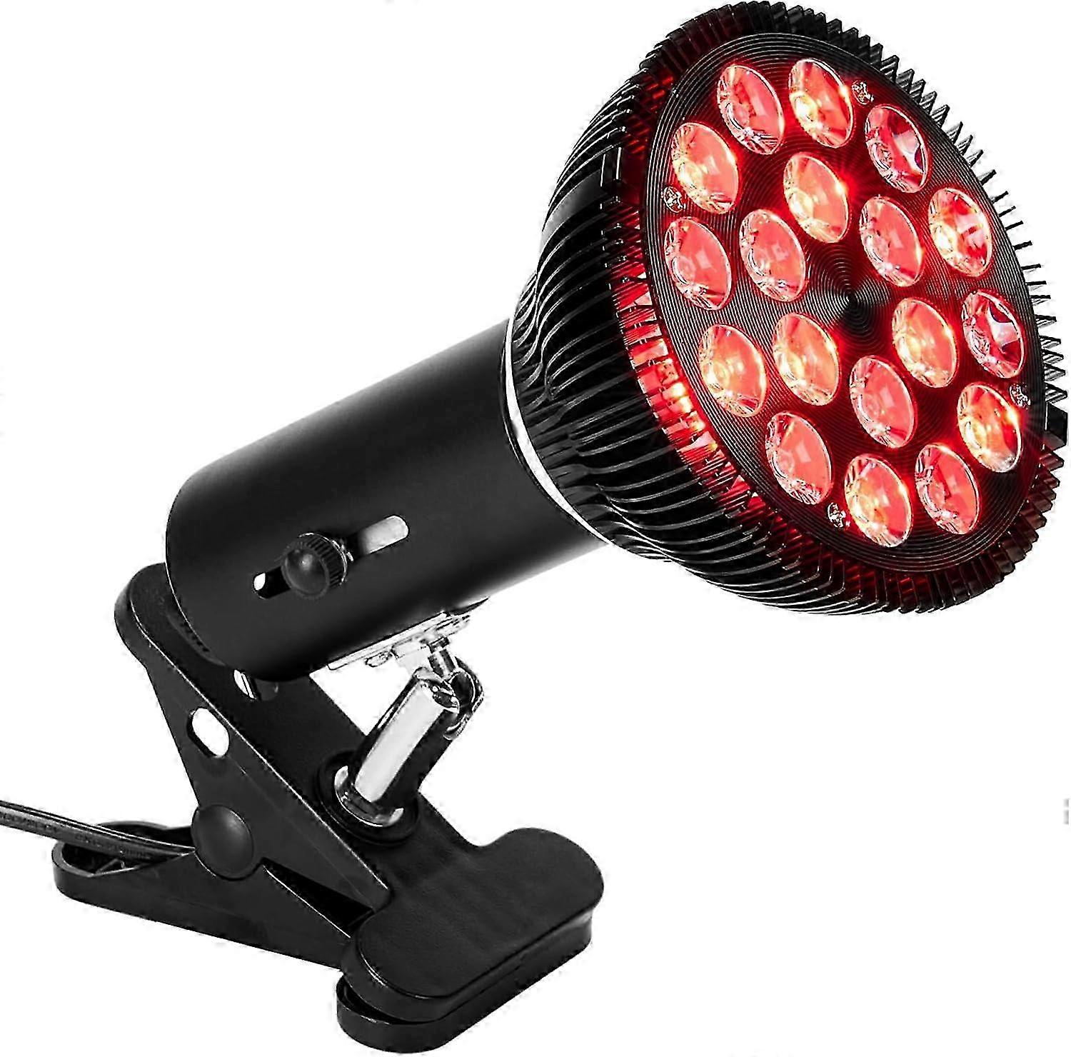 18 LED Infrared Red Light Therapy Bulb with 54W Power Adjustable Socket Clamp for Body and Face Home Use Red Light Therapy Device for Pain Relief
