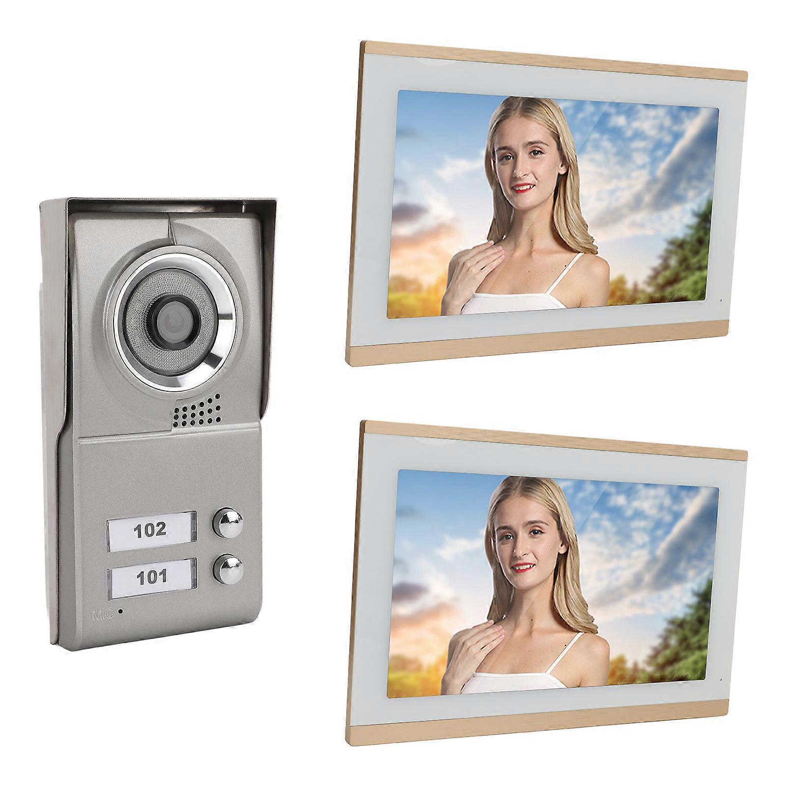 10in Wireless Video Doorbell with 2 Monitors 1080P Night Vision