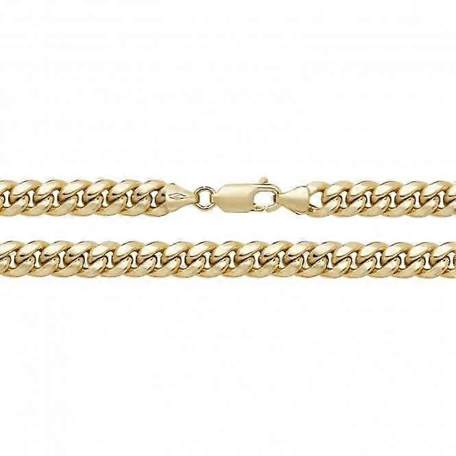 9ct Yellow Gold Semi Solid Cuban Curb Chain CH492