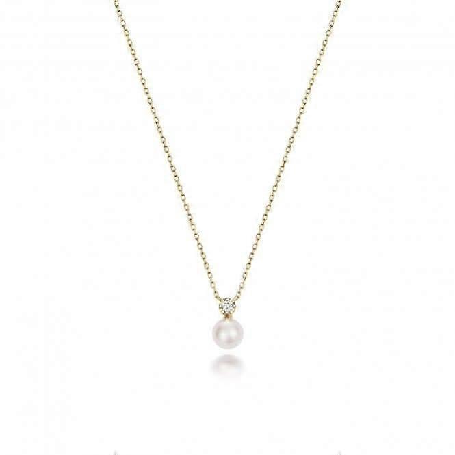 18ct Gold Diamond & Akoya Pearl Necklace NDQ203