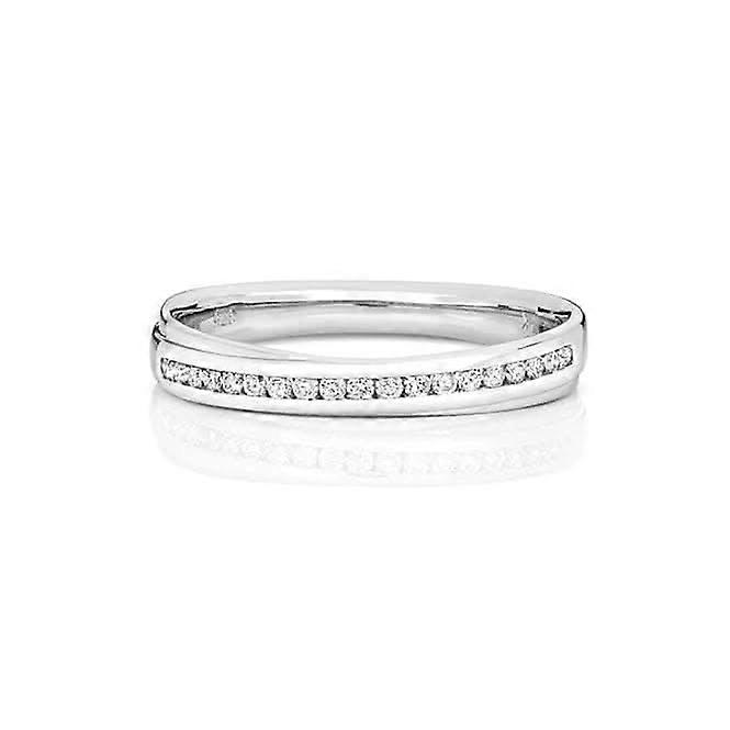 Wedding Band 9ct White Gold Diamond Wedding Crossover 2.6-3.5mm Ring RD728W