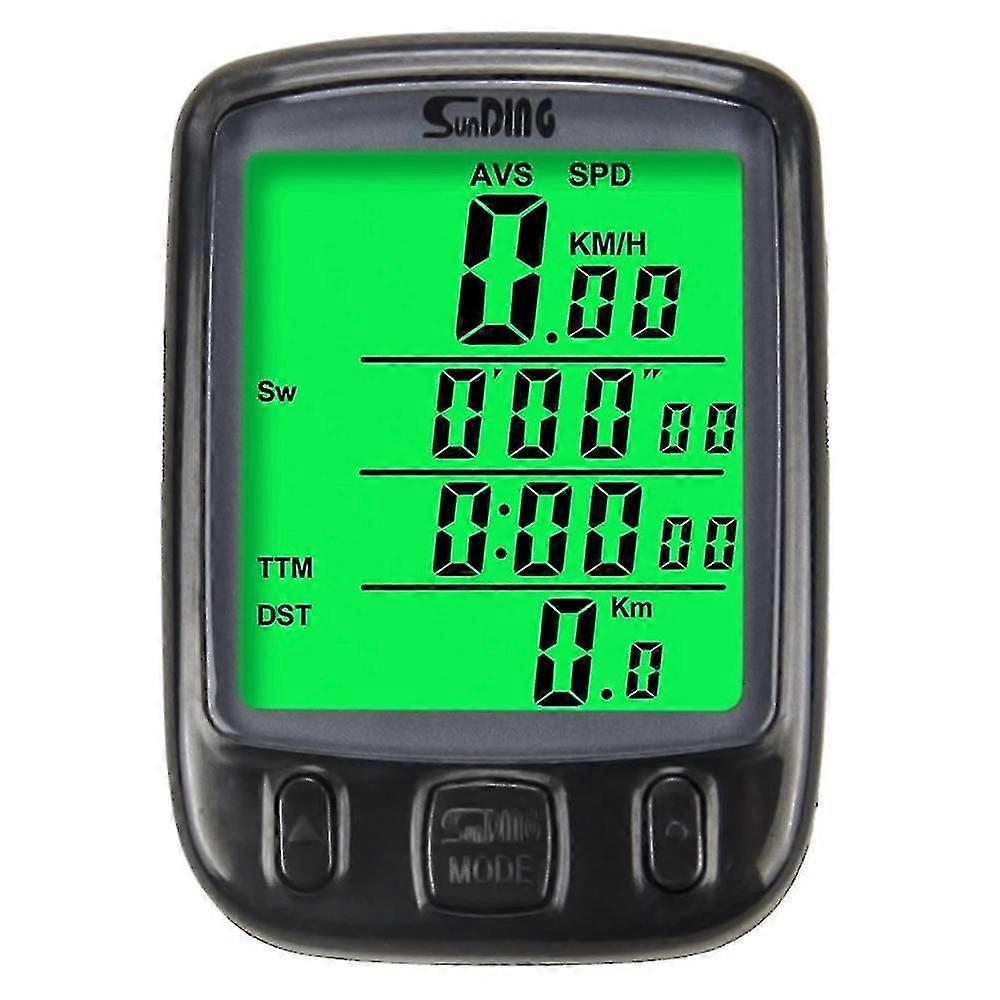 Wired Bike Odometer Multi Functional Lcd Screen With Green Backlight