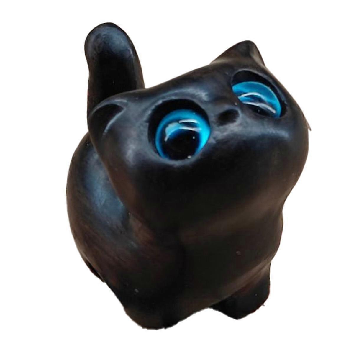 تمثال خشبي ساحر - ديكور القط المصنوع يدويا ، نحت خشبي لطيف الكرتون بسيط أو