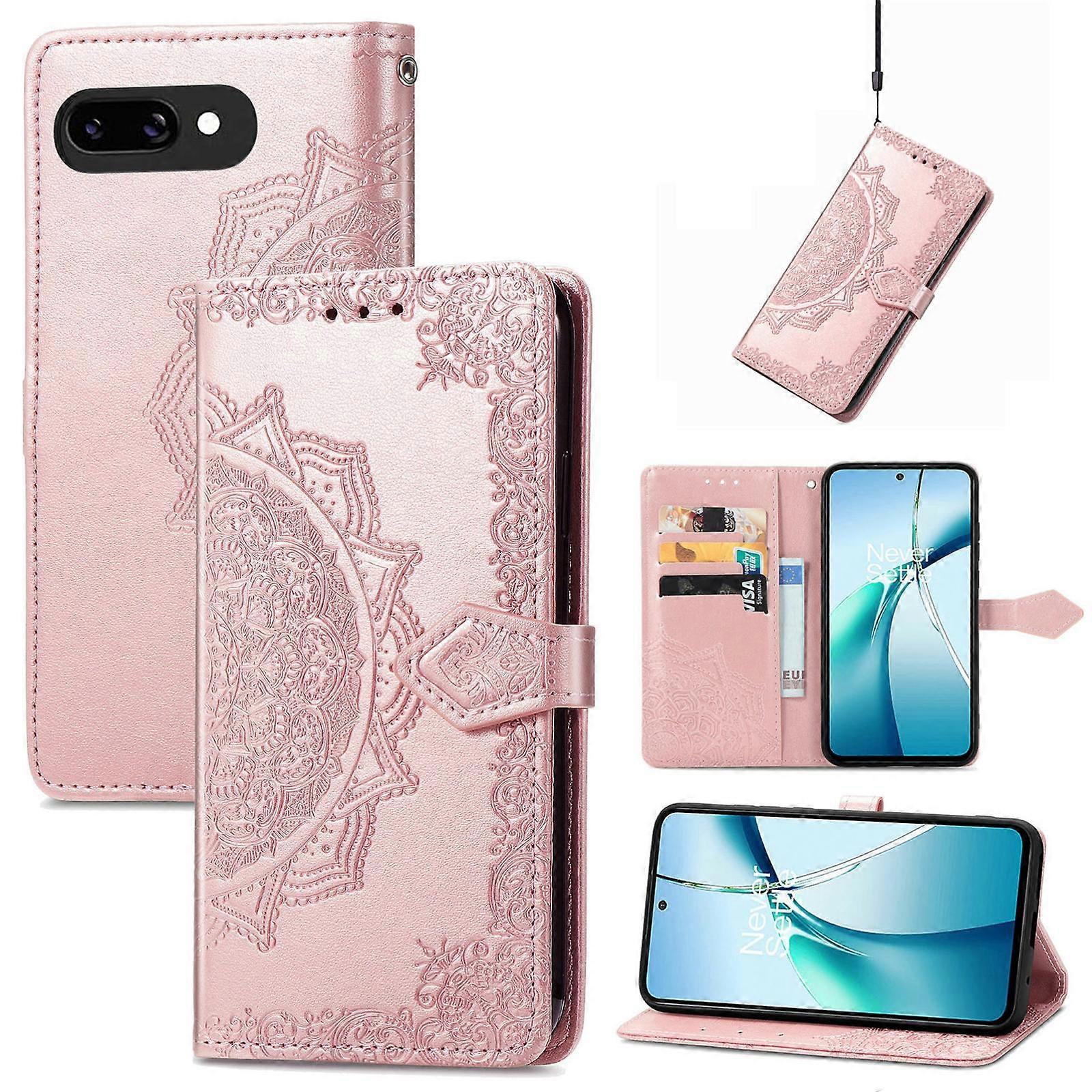 Mandala Flower Embossed Leather Phone Case