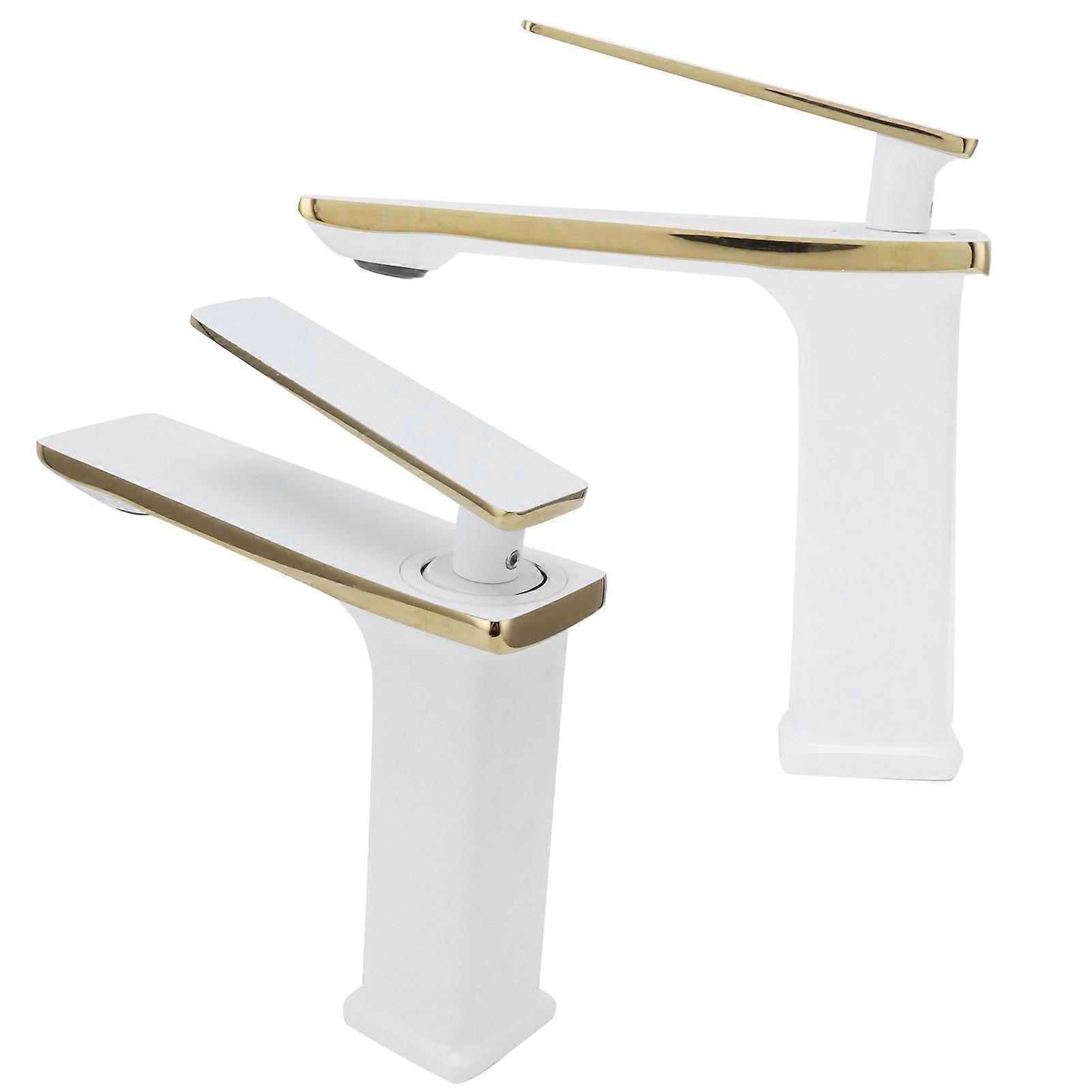 Rubinetto per lavabo in rame G9/16, oro bianco, altezza 15,5cm, stile nordico