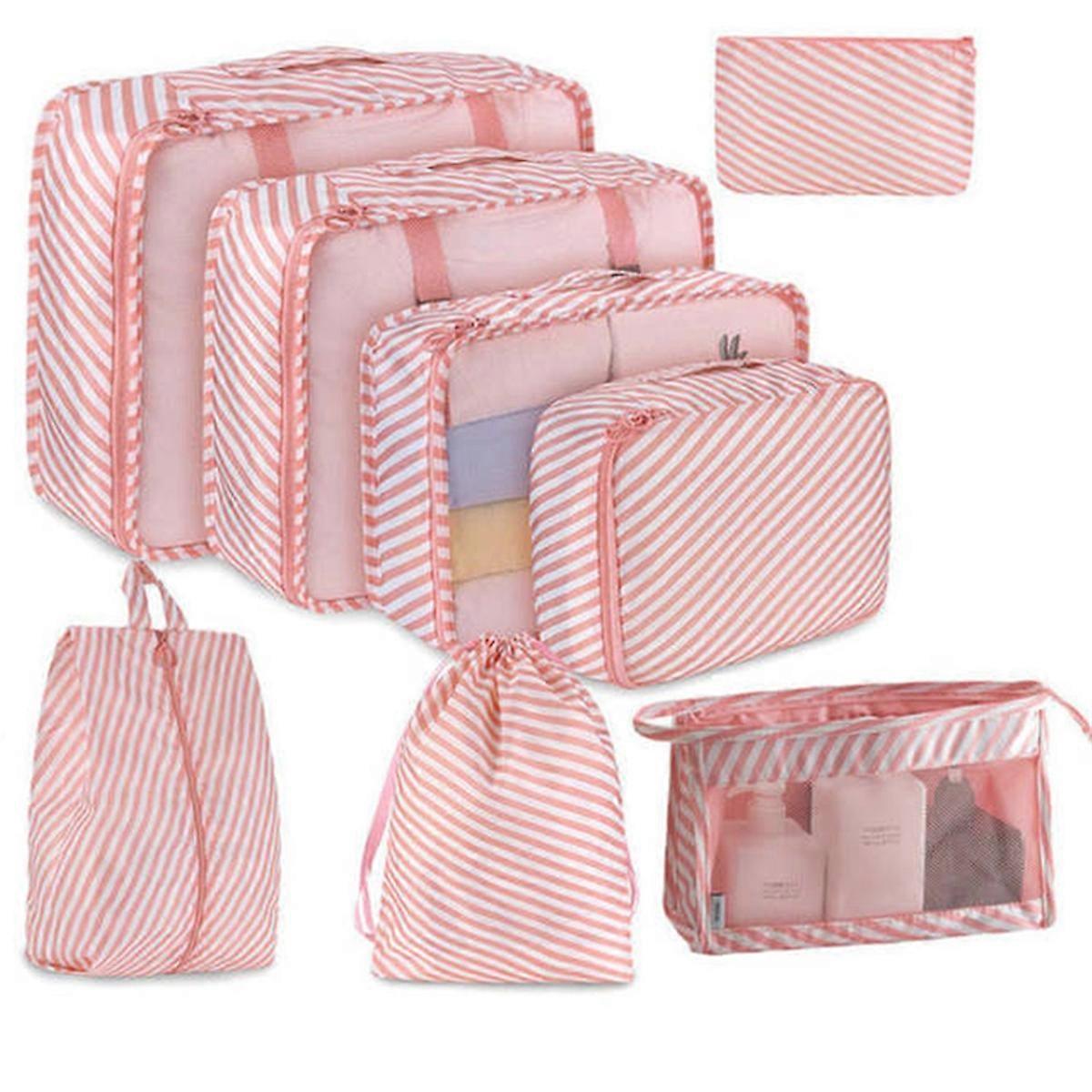 8PCS Travel Assortment Storage Bags Capacity Luggage Storage Bags,F