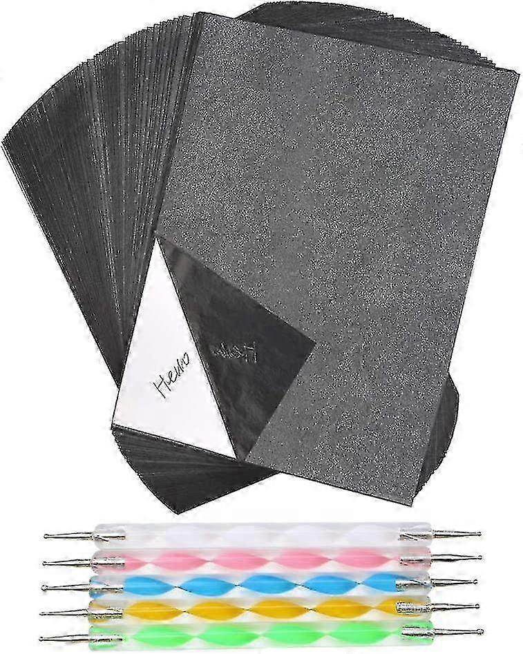 5 Pcs Embossing Stylus with 100 Sheets Carbon Copy Paper