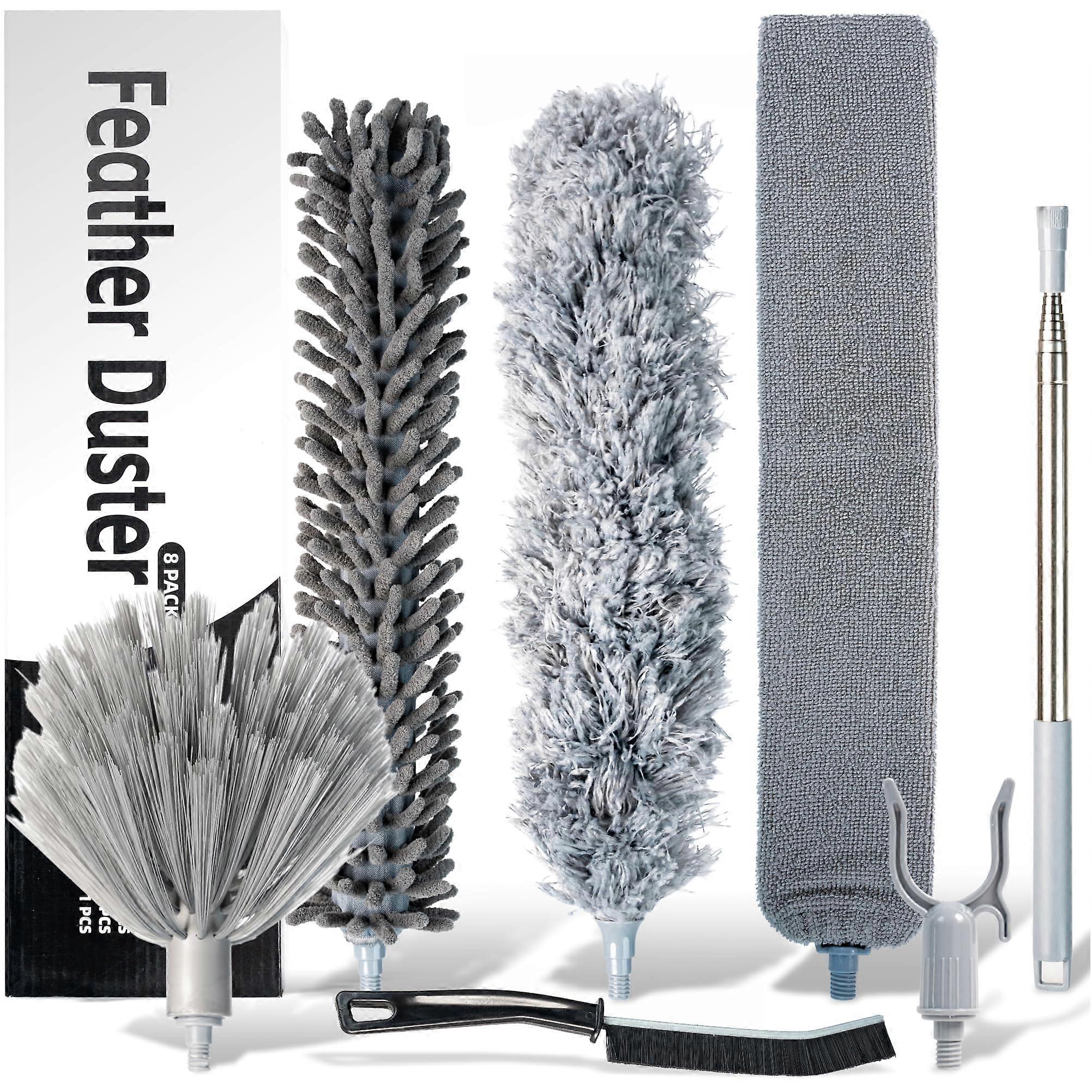 Extendable Microfiber Feather Duster for High Ceilings and Fans Cleaning Kit