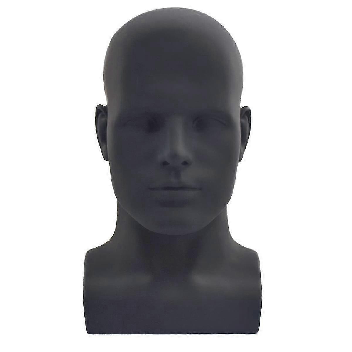 Male Mannequin Head Professional Manikin Head suitable for Display Wigs Hats Headphone Display Stand (Matte
