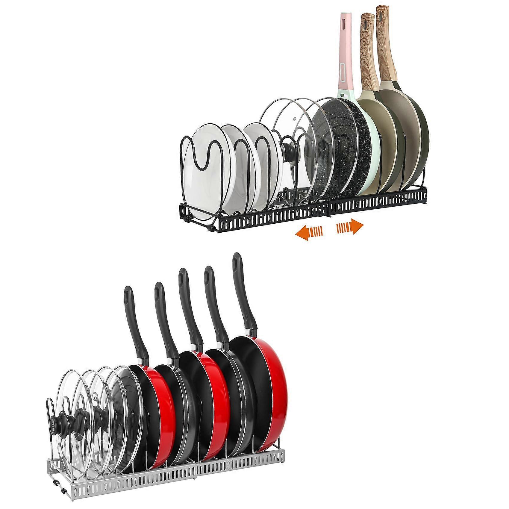 Expandable Pot Rack for Kitchen Cabinet Cookware Baking Frying Rack