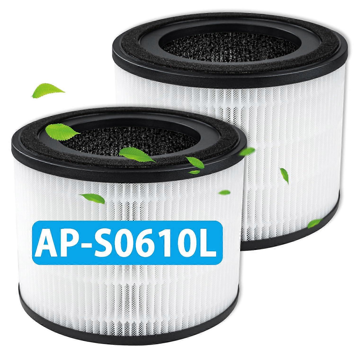 AP-S0610L Replacement Filter Compatible with MOOKA AP-S0610L Air Purifier, 3-IN-1 True HEPA and High-Efficiency Activated Carbon Filter, 2 Pack